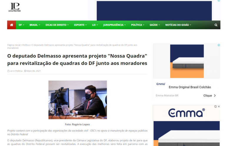 Lei & Política: O deputado Delmasso apresenta projeto "Nossa Quadra" para revitalização de quadras do DF junto aos moradores