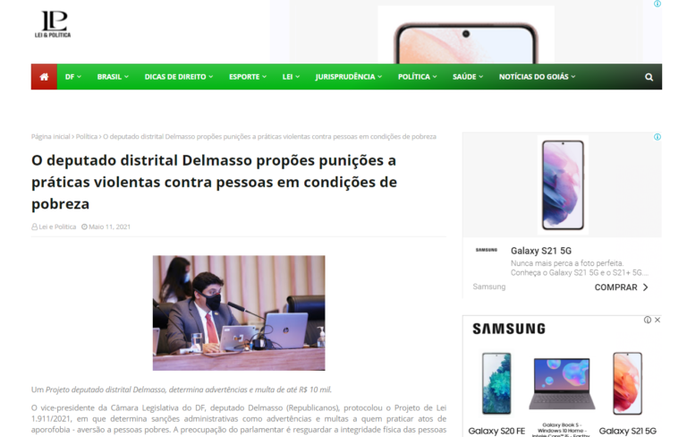 Lei & Política: O deputado distrital Delmasso propões punições a práticas violentas contra pessoas em condições de pobreza