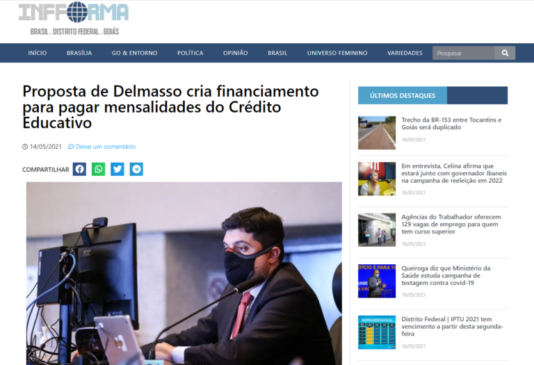Infforma: Proposta de Delmasso cria financiamento para pagar mensalidades do Crédito Educativo