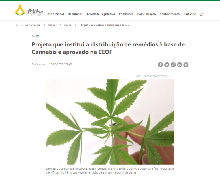 Agência CLDF: Projeto que institui a distribuição de remédios à base de Cannabis é aprovado na CEOF