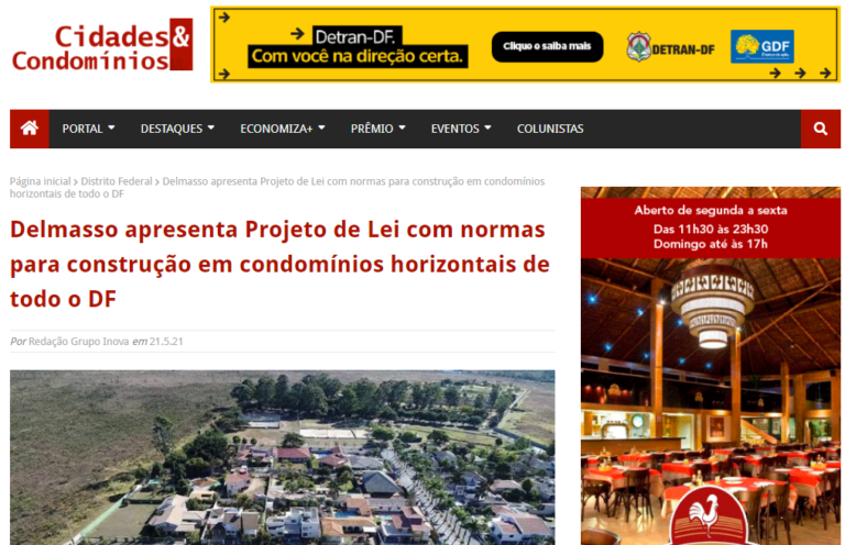 Cidades & Condomínios: Delmasso apresenta Projeto de Lei com normas para construção em condomínios horizontais de todo o DF
