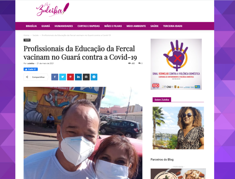 Blog da Zuleika: Prossionais da Educação da Fercal vacinam no Guará contra a Covid-19