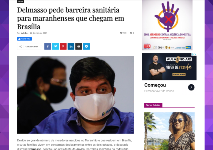 Blog da Zuleika: Delmasso pede barreira sanitária para maranhenses que chegam em Brasília