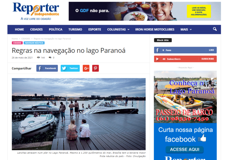 Repórter Independente: Regras na navegação no lago Paranoá