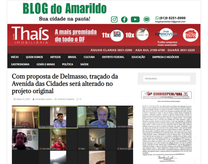 Blog do Amarildo: Com proposta de Delmasso, traçado da Avenida das Cidades será alterado no projeto original