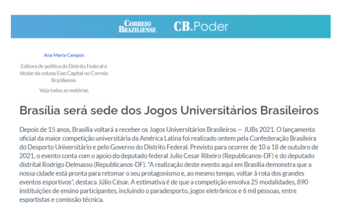 Correio Braziliense coluna CB Poder, 28 de maio
