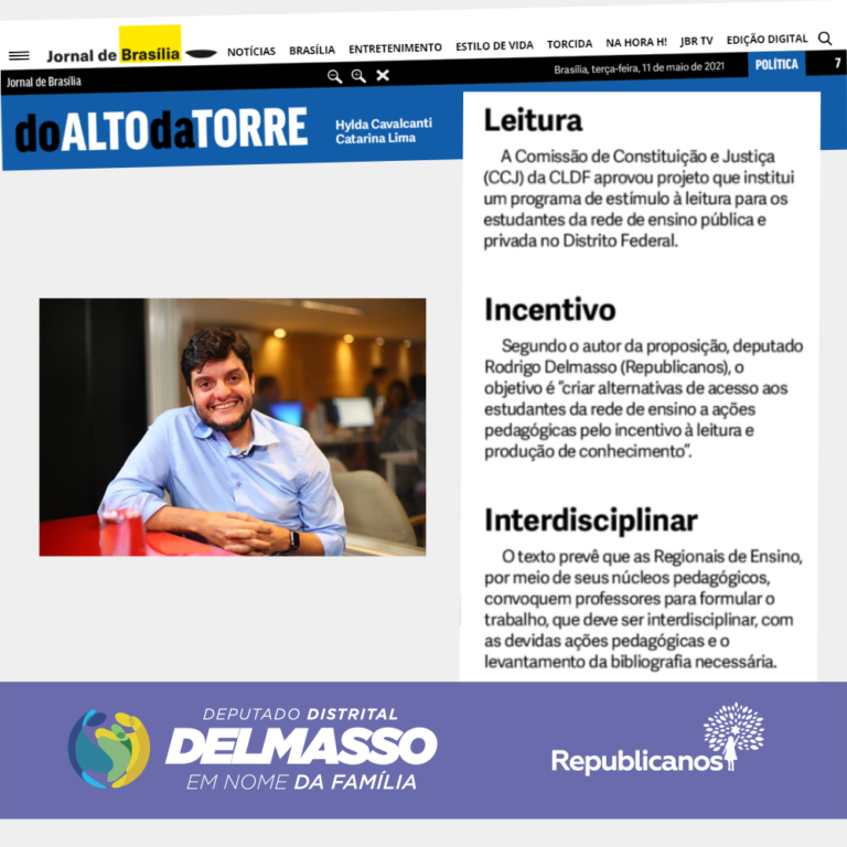 Jornal de Brasília coluna Do Alto Da Torre de 11 de maio de 2021