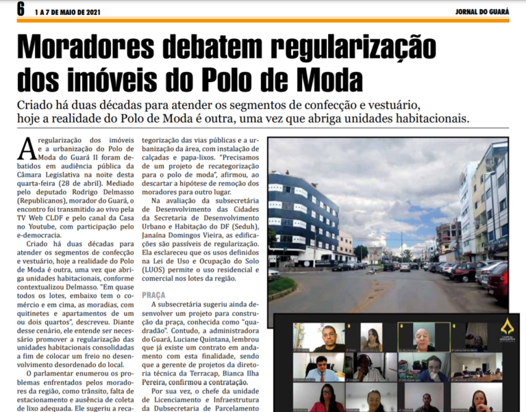 Jornal do Guará: Moradores debatem regularização dos imóveis do Polo de Moda