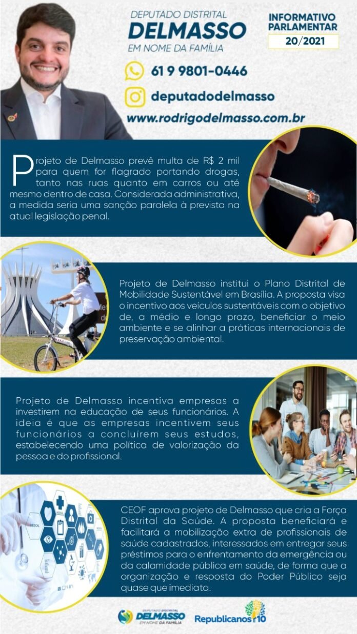 20 – Informativo semanal do Gabinete do Deputado Rodrigo Delmasso