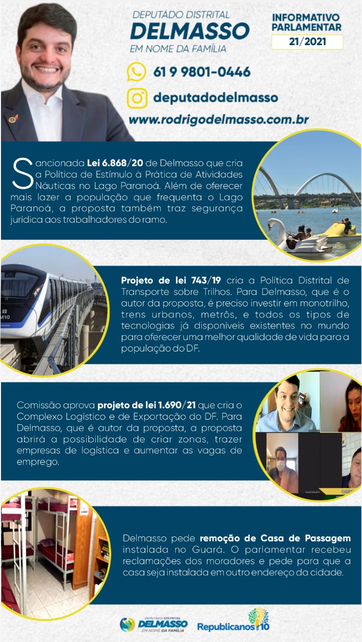 21 – Informativo semanal do Gabinete do Deputado Rodrigo Delmasso