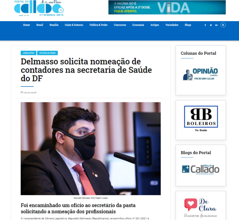 Porta do Callado: Delmasso solicita nomeação de contadores na secretaria de Saúde do DF
