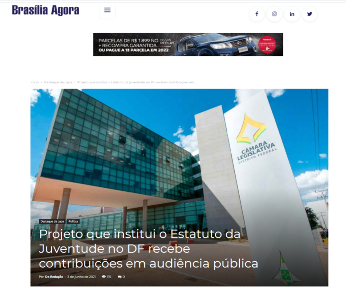 Agora Brasília: Projeto que institui o Estatuto da Juventude no DF recebe contribuições em audiência pública