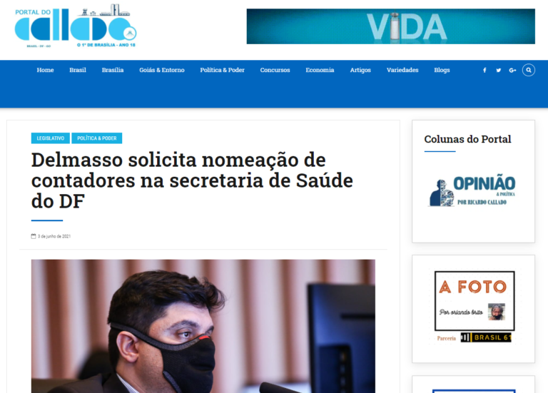Portal do Callado: Delmasso solicita nomeação de contadores na secretaria de Saúde do DF