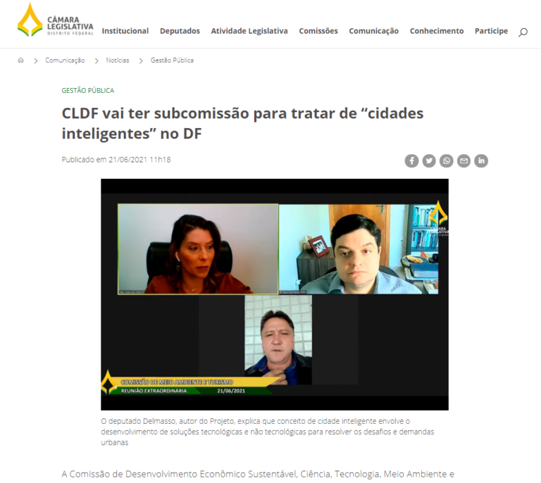 Agência CLDF: CLDF vai ter subcomissão para tratar de “cidades inteligentes” no DF