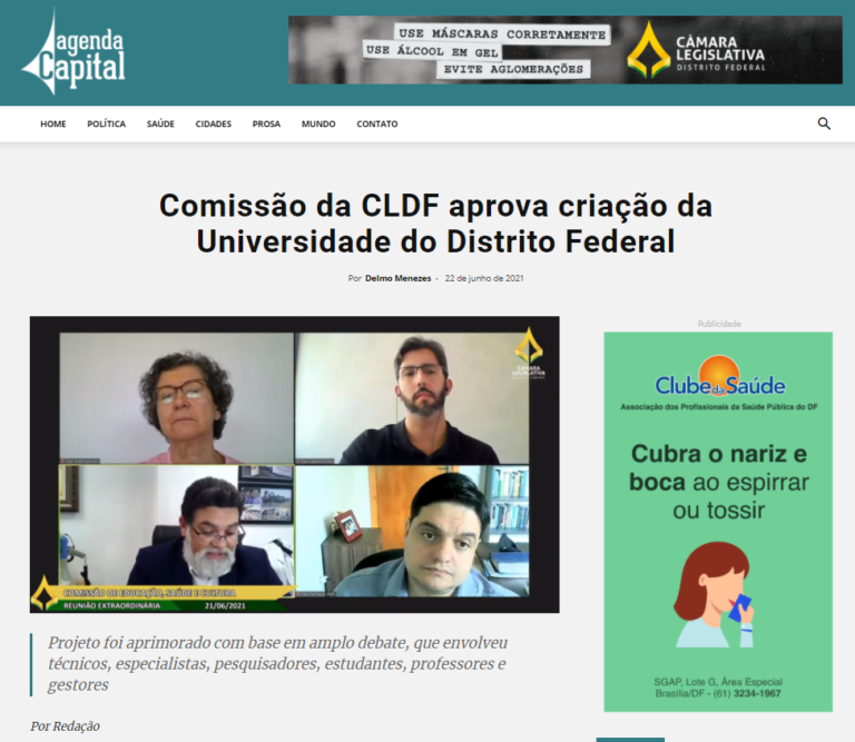 Agenda Capital: Comissão da CLDF aprova criação da Universidade do Distrito Federal