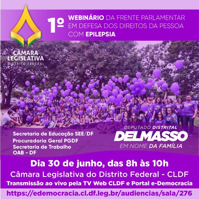 1º Webinário para falar sobre o tema: “Defesa dos Direitos da Pessoa com Epilepsia" será quarta-feira, 30 de junho das 8h às 10h.