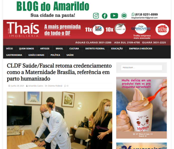 Blog do Amarildo: CLDF Saúde/Fascal retoma credenciamento como a Maternidade Brasília, referência em parto humanizado