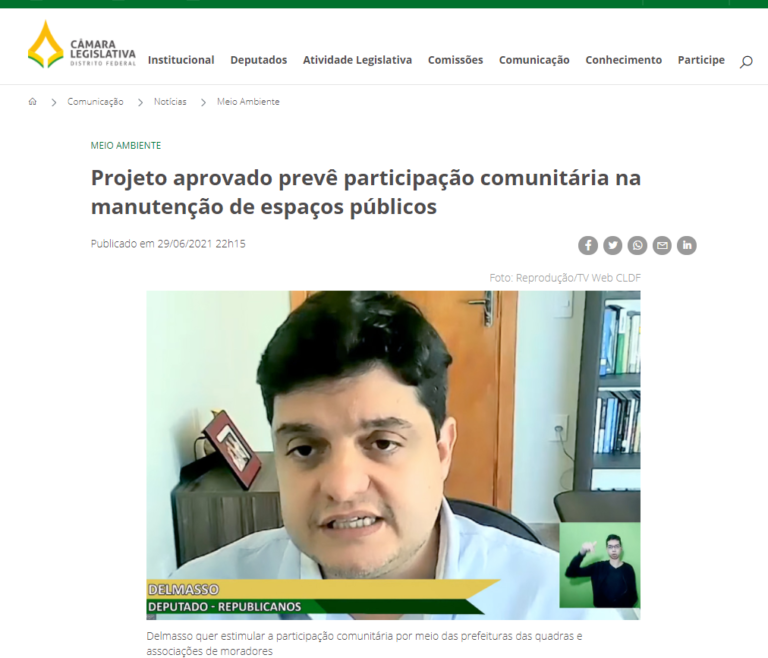 Agência CLDF: Projeto aprovado prevê participação comunitária na manutenção de espaços públicos