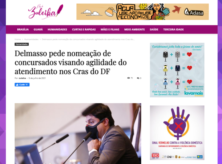 Blog da Zuleika: Delmasso pede nomeação de concursados visando agilidade do atendimento nos Cras do DF
