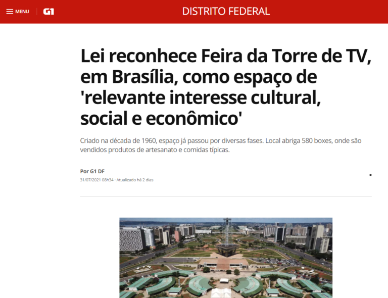 Metrópoles: Lei reconhece Feira da Torre de TV, em Brasília, como espaço de 'relevante interesse cultural, social e econômico'