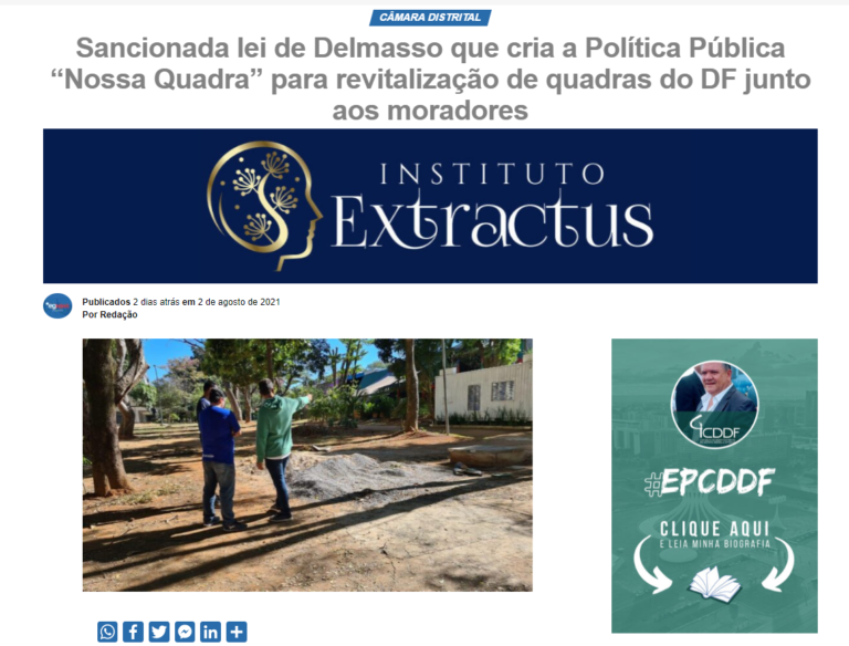 Eg News: Sancionada lei de Delmasso que cria a Política Pública “Nossa Quadra” para revitalização de quadras do DF junto aos moradores