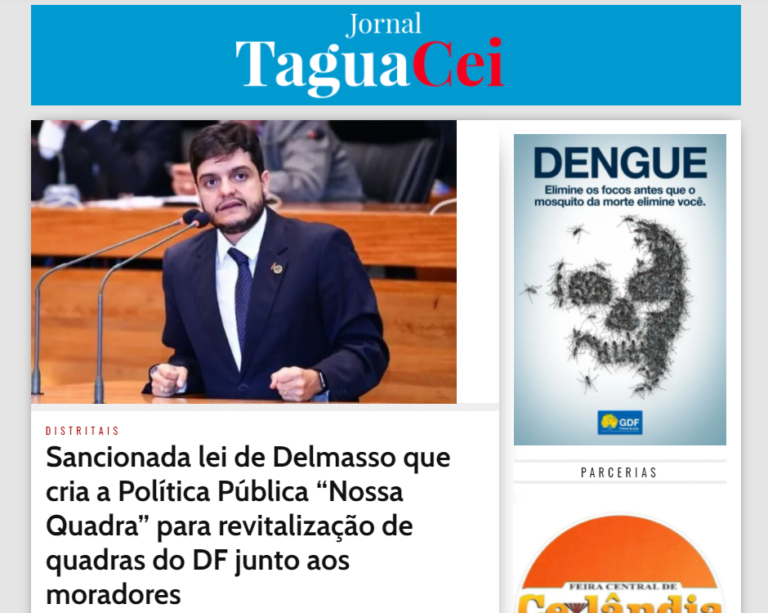 Jornal Taguacei: Sancionada lei de Delmasso que cria a Política Pública “Nossa Quadra” para revitalização de quadras do DF junto aos moradores