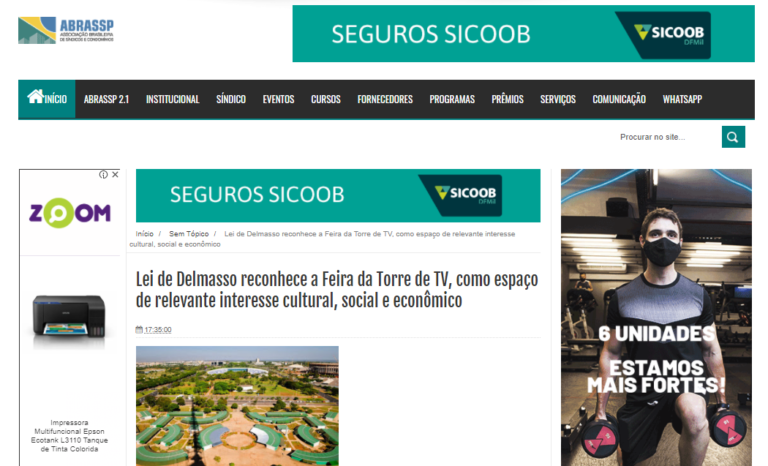 Abrassp: Lei de Delmasso reconhece a Feira da Torre de TV, como espaço de relevante interesse cultural, social e econômico