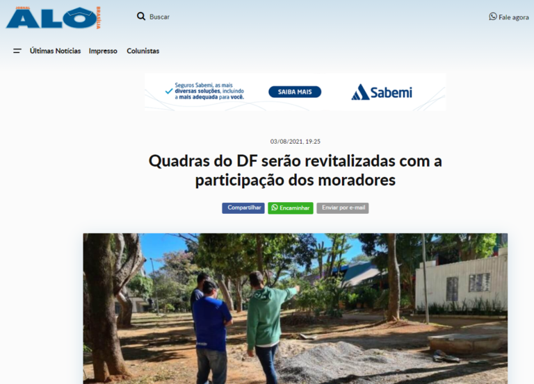 Jornal Alô: Quadras do DF serão revitalizadas com a participação dos moradores