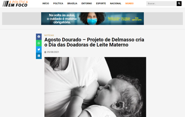 A Política em Foco: Agosto Dourado – Projeto de Delmasso cria o Dia das Doadoras de Leite Materno