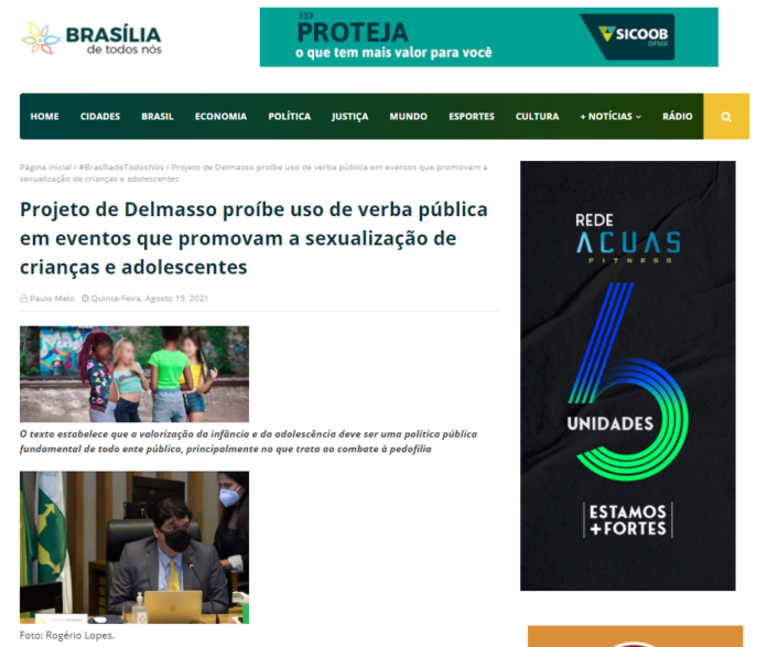 Brasília de Todos Nós: Projeto de Delmasso proíbe uso de verba pública em eventos que promovam a sexualização de crianças e adolescentes
