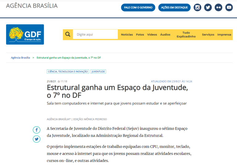 Agência Brasília: Estrutural ganha um Espaço da Juventude, o 7º no DF