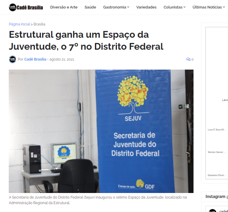 Cadê Brasília: Estrutural ganha um Espaço da Juventude, o 7º no Distrito Federal