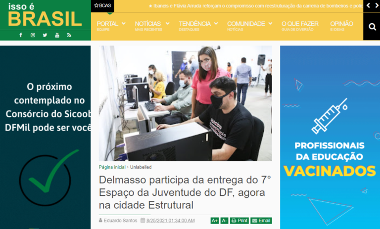 Isso é Brasil: Delmasso participa da entrega do 7° Espaço da Juventude do DF, agora na cidade Estrutural