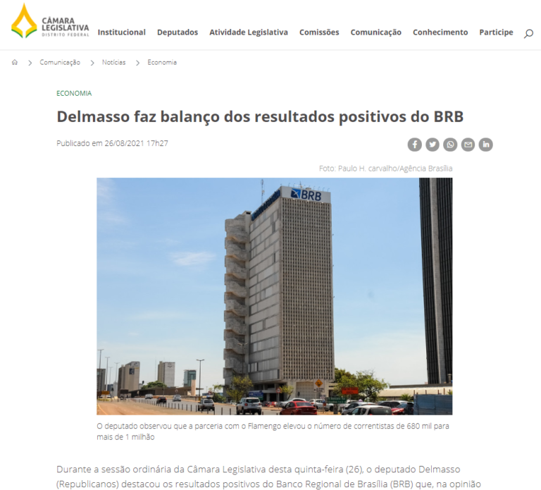 Agência CLDF: Delmasso faz balanço dos resultados positivos do BRB
