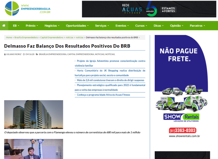 Empreender Brasília: Delmasso Faz Balanço Dos Resultados Positivos Do BRB