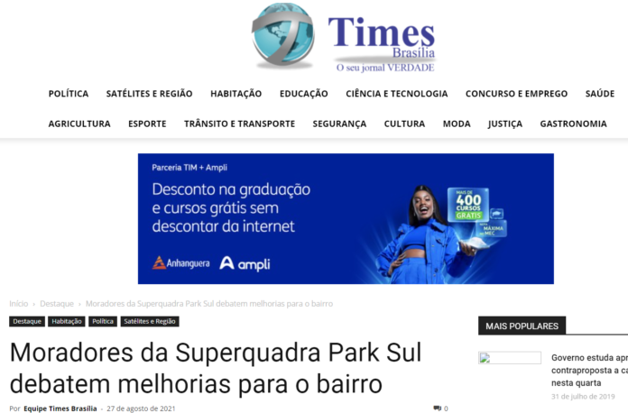 Times Brasília: Moradores da Superquadra Park Sul debatem melhorias para o bairro