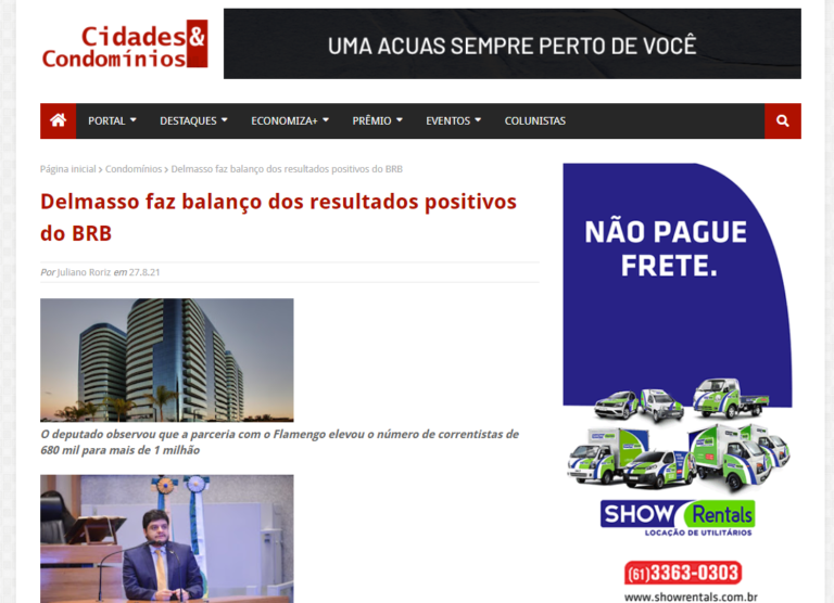 Cidades & Condomínios: Delmasso faz balanço dos resultados positivos do BRB