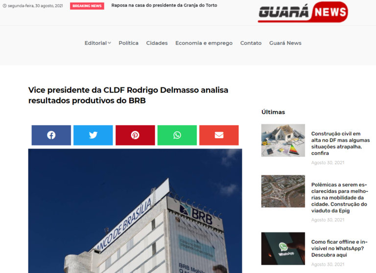Guará News: Vice presidente da CLDF Rodrigo Delmasso analisa resultados produtivos do BRB