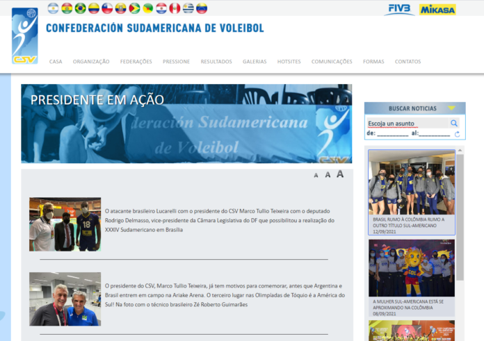 Site da Confederação Sulamericana de Voleibol, 4 de setembro