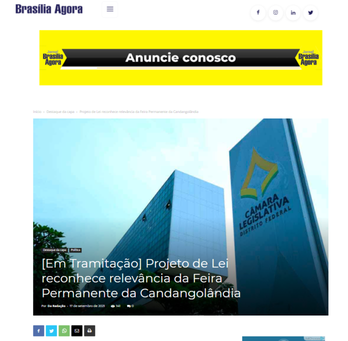 Brasília Agora: Projeto de Lei reconhece relevância da Feira Permanente da Candangolândia