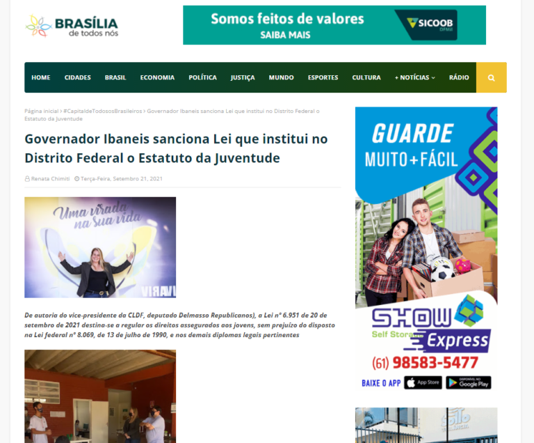 Brasília de Todos Nós: Governador Ibaneis sanciona Lei que institui no Distrito Federal o Estatuto da Juventude