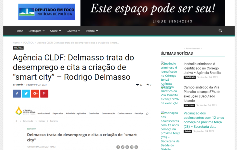 Deputado em Foco: Delmasso trata do desemprego e cita a criação de “smart city” – Rodrigo Delmasso