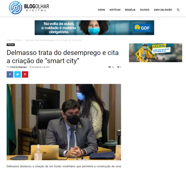 Blog Olhar Digital: Delmasso trata do desemprego e cita a criação de “smart city”