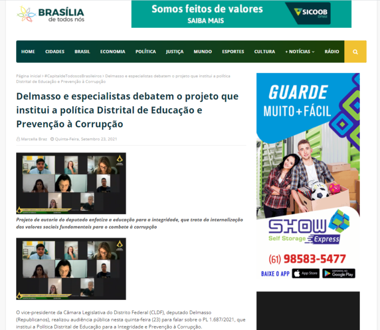 Brasília de Todos Nós: Delmasso e especialistas debatem o projeto que institui a política Distrital de Educação e Prevenção à Corrupção