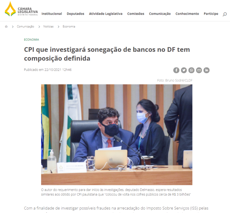 Agência CLDF: CPI que investigará sonegação de bancos no DF tem composição definida