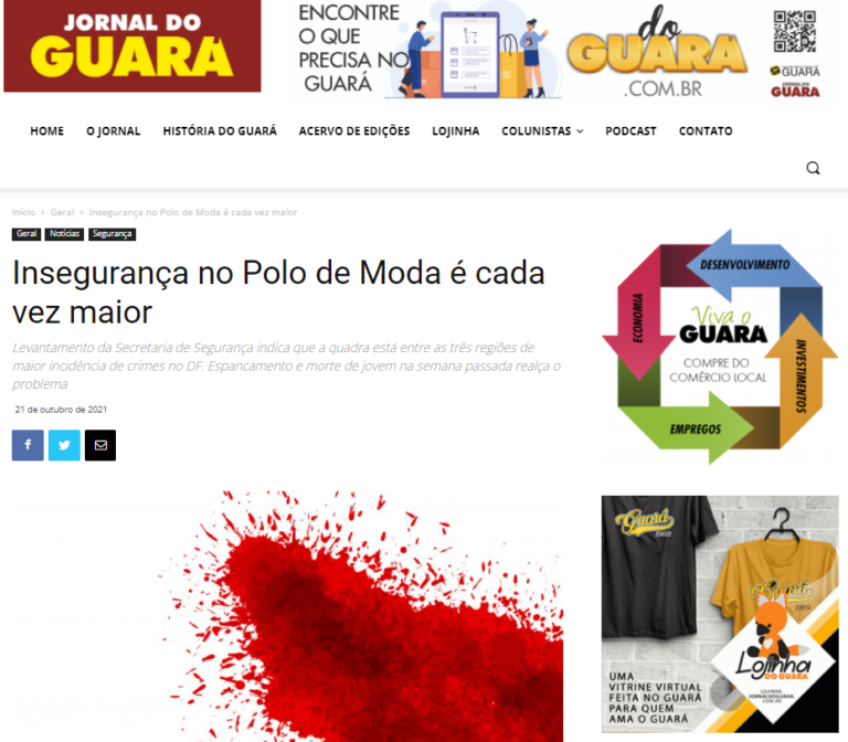 Jornal do Guará: Insegurança no Polo de Moda é cada vez maior