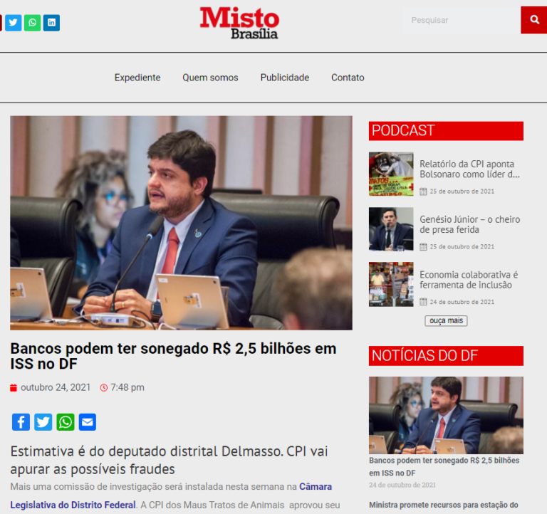 Misto Brasília: Bancos podem ter sonegado R$ 2,5 bilhões em ISS no DF