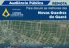 Audiência Pública Remota quarta-feira, 13 de outubro às 19h para discutir as Melhorias das Novas Quadras do Guará Audiência Pública Remota quarta-feira, 13 de outubro às 19h para discutir as Melhorias das Novas Quadras do Guará