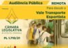 Audiência Pública Remota quinta-feira, 4 de novembro às 19h para discutir sobre o PL 1.710/2021 – Vale Transporte Esportista Audiência Pública Remota quinta-feira, 4 de novembro às 19h para discutir sobre o PL 1.710/2021 - Vale Transporte Esportista