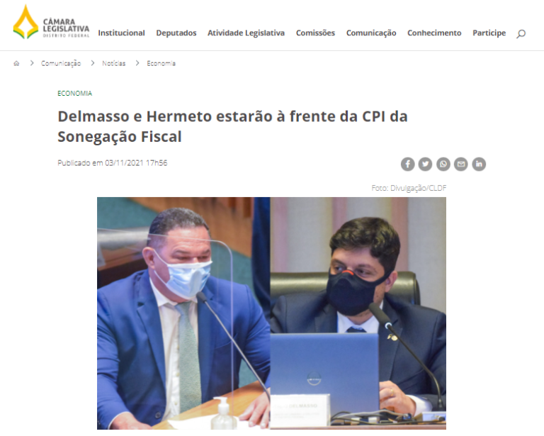 Agência CLDF: Delmasso e Hermeto estarão à frente da CPI da Sonegação Fiscal